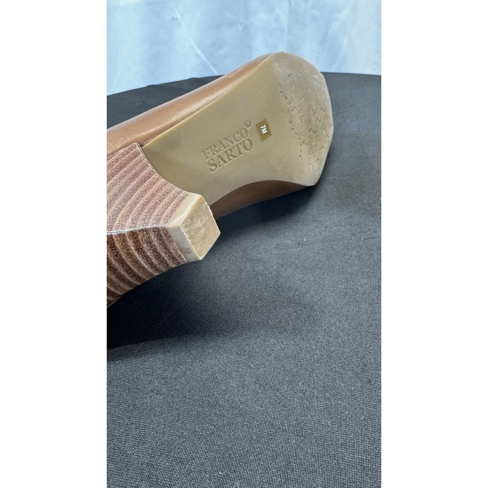 Franco Sarto Peep‎ Toe Tan Wedges Size 7M